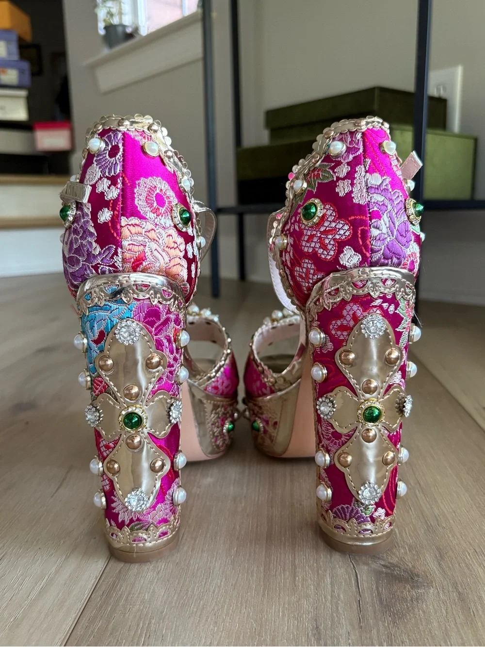 Azalea Wang Cici Embellished Platform Heels | NEW in box
